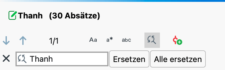 Suchen und Ersetzen Suchen und Ersetzen