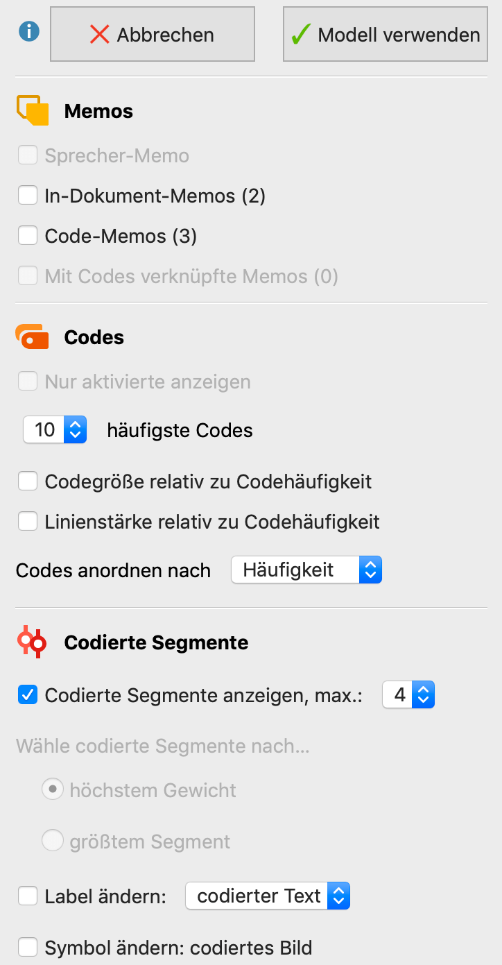 Optionen für die Gestaltung des Modells Optionen für die Gestaltung des Modells