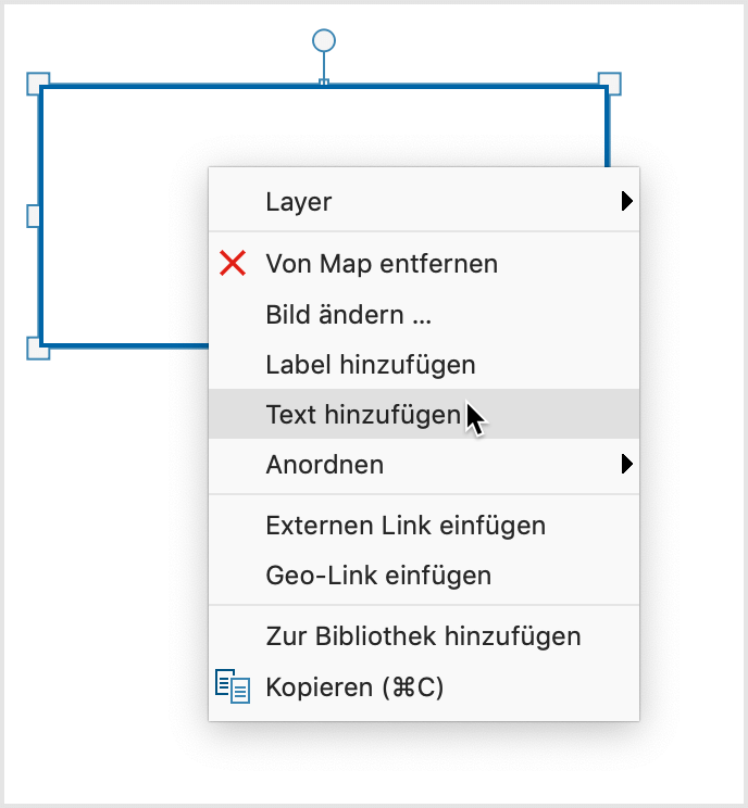 Text per Kontextmenü zu einem Symbol hinzufügen Text per Kontextmenü zu einem Symbol hinzufügen