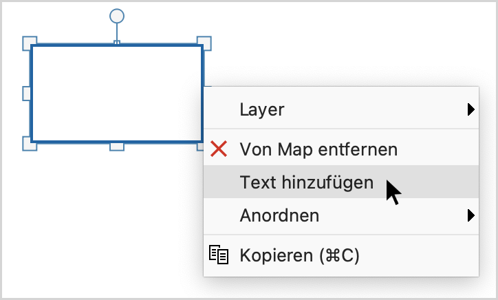 Text per Kontextmenü zu einem Symbol hinzufügen Text per Kontextmenü zu einem Symbol hinzufügen