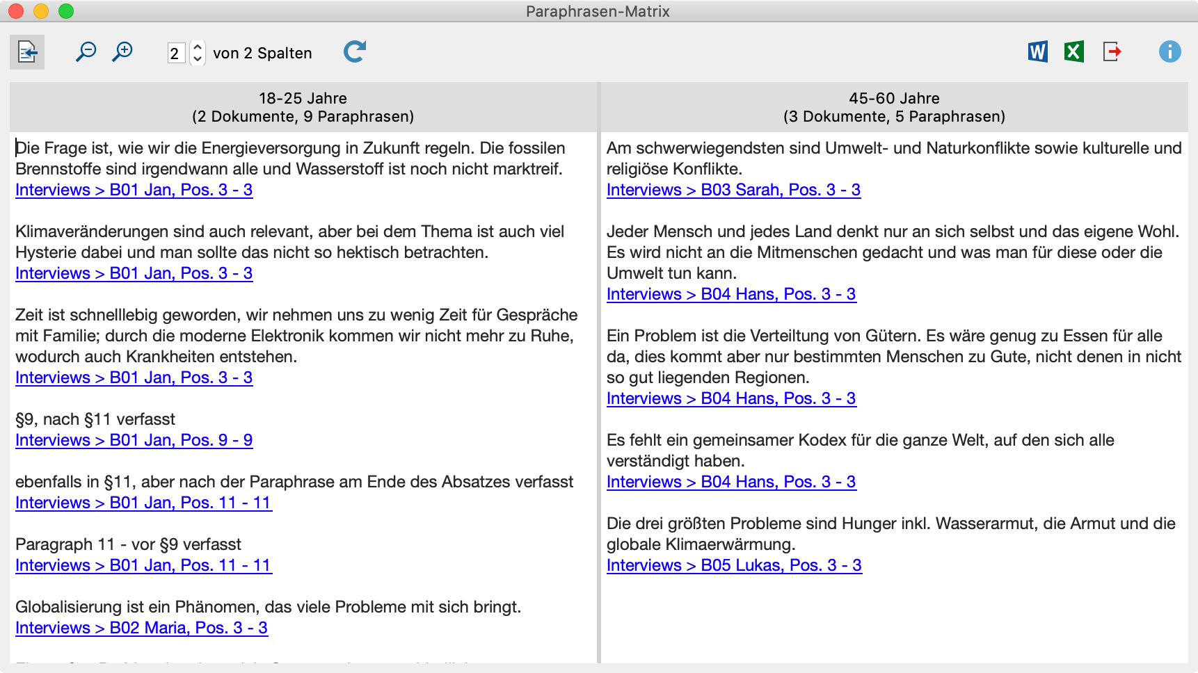 Die „Paraphrasen-Matrix“ Die „Paraphrasen-Matrix“