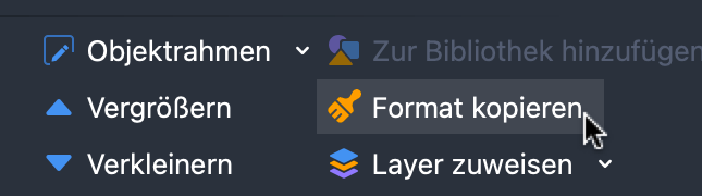 Das Symbol zum Übertragen der Objekt-Eigenschaften auf dem Tab „Format“ Das Symbol zum Übertragen der Objekt-Eigenschaften auf dem Tab „Format“