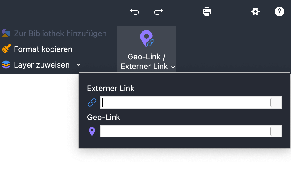 Geo- und externen Link zu einem Objekt zuordnen Geo- und externen Link zu einem Objekt zuordnen