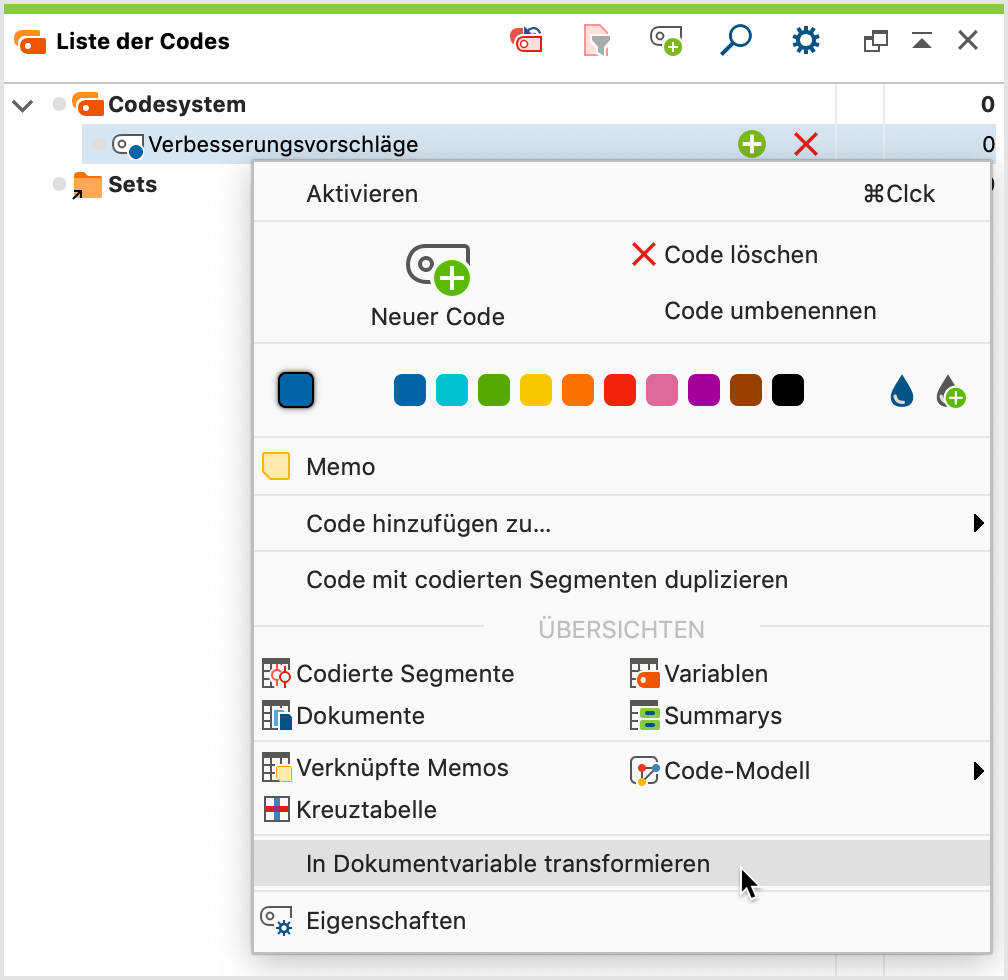 Code in eine Dokumentvariable transformieren Code in eine Dokumentvariable transformieren