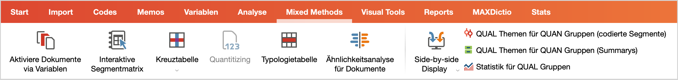 Der Tab „Mixed Methods“