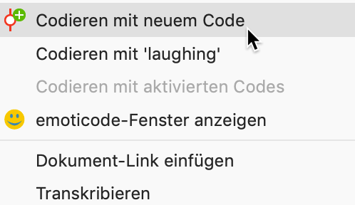 Kontextmenü auf einem markierten Clip Kontextmenü auf einem markierten Clip