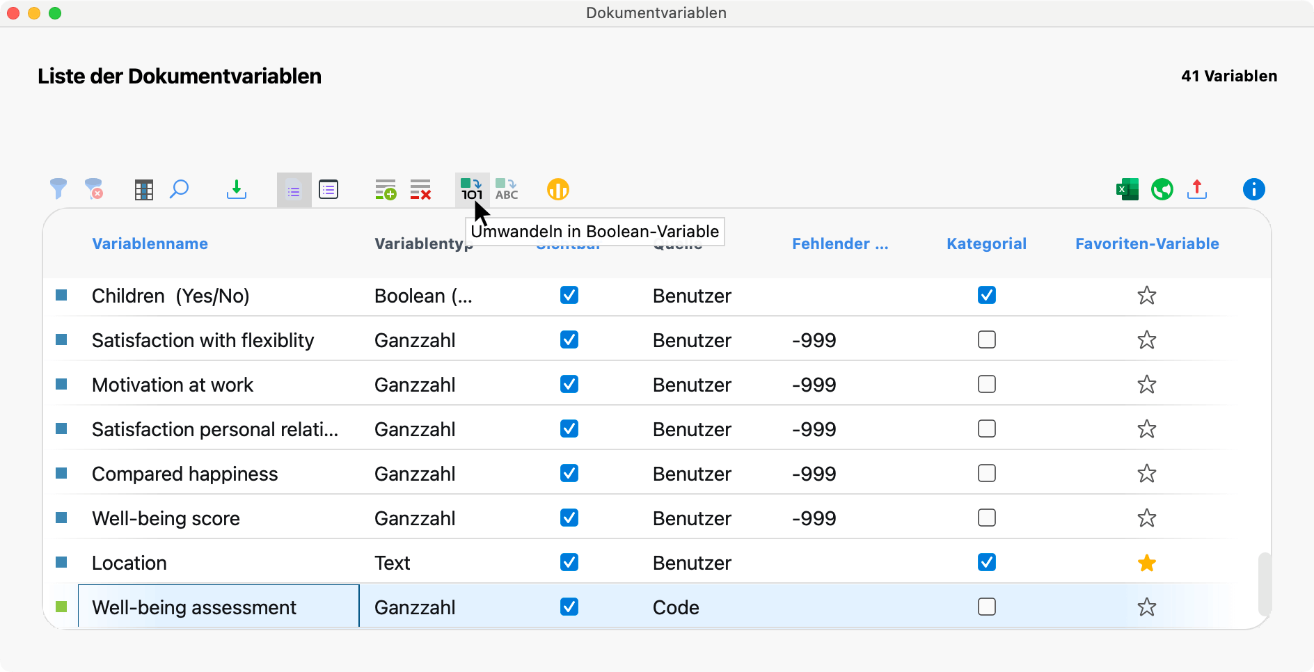 Variable binarisieren Variable binarisieren