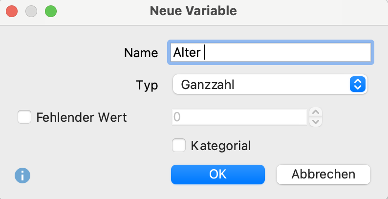Neue Variable anlegen
