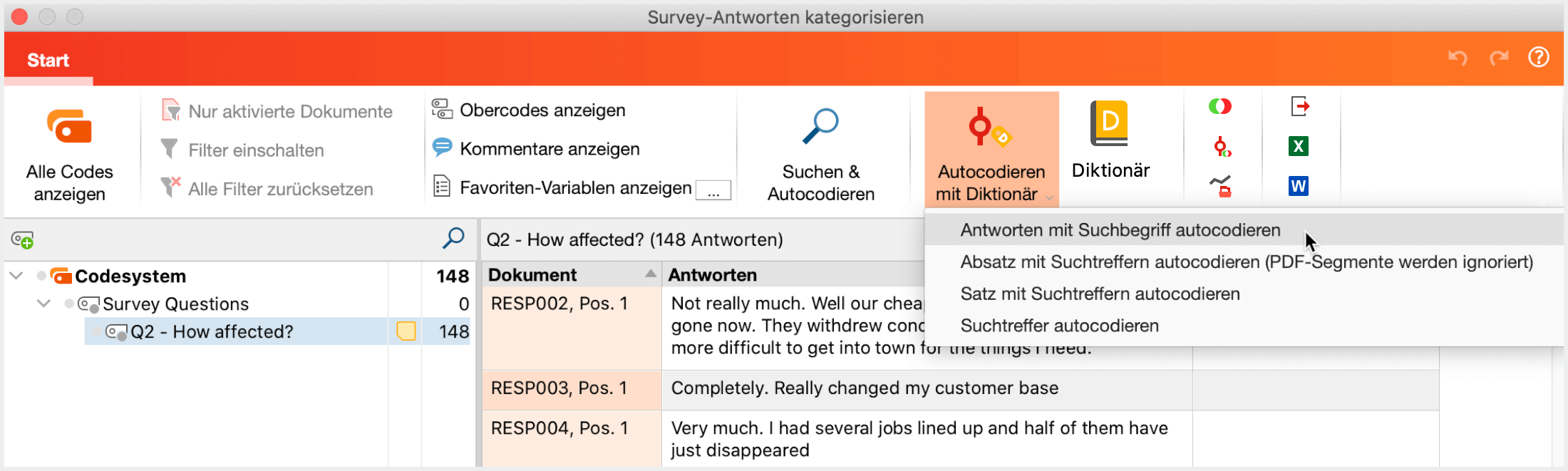 Starten der Autocodier-Funktion Starten der Autocodier-Funktion