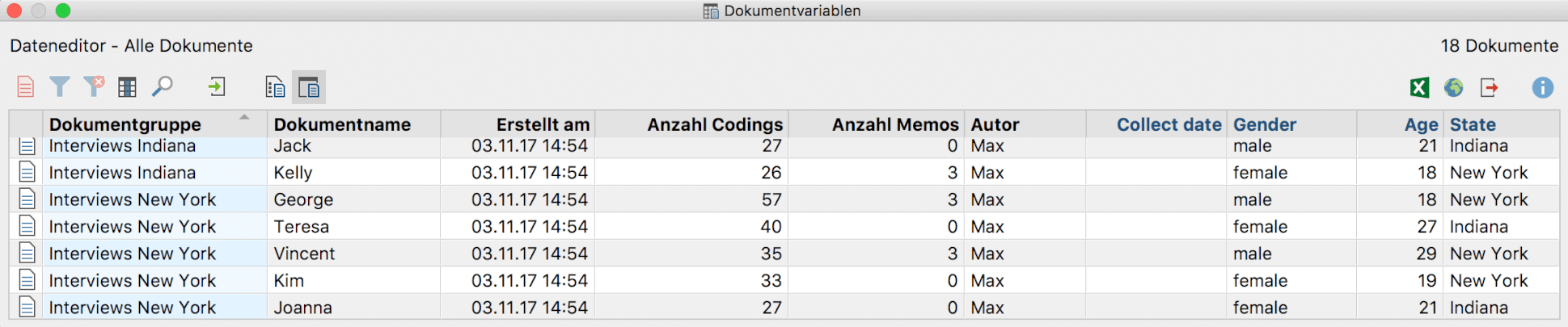 Tabellendarstellung am Beispiel der Dokumentvariablen Tabellendarstellung am Beispiel der Dokumentvariablen