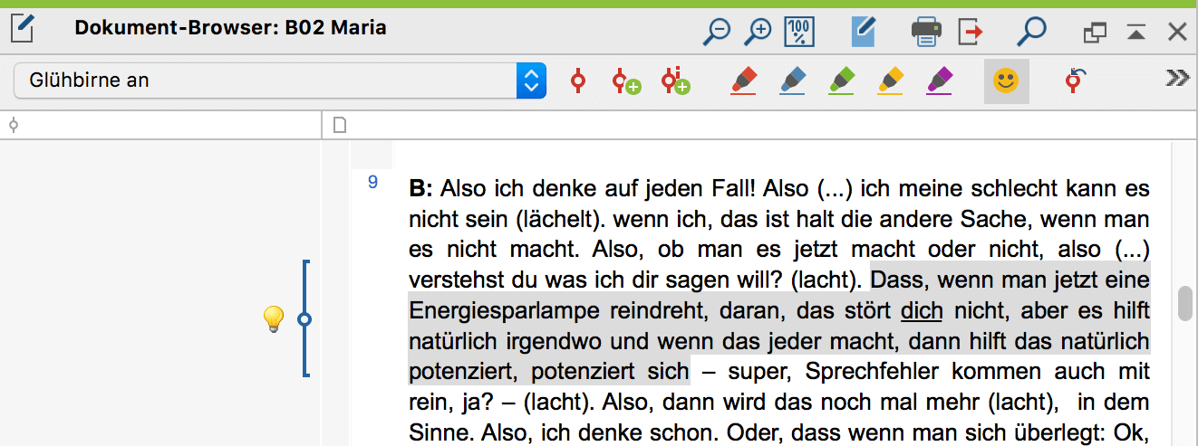 Codierstreifen mit emoticode im „Dokument-Browser“ Codierstreifen mit emoticode im „Dokument-Browser“