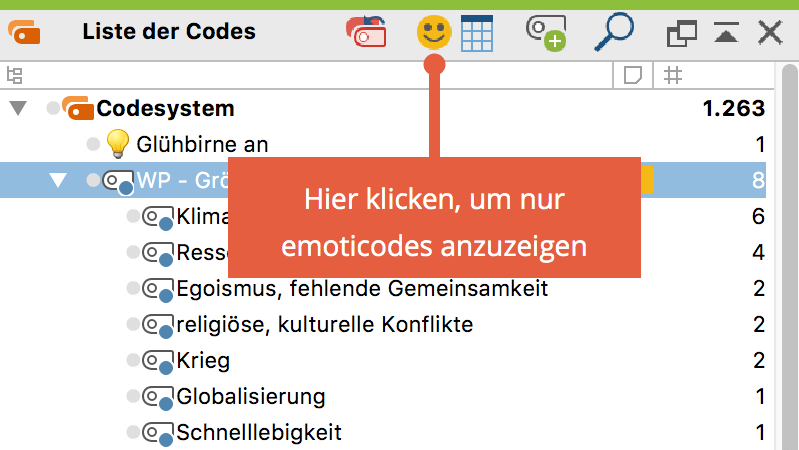 Nur emoticodes im Codesystem anzeigen Nur emoticodes im Codesystem anzeigen