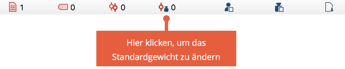 Standardgewicht per Klick in der Statuszeile ändern Standardgewicht per Klick in der Statuszeile ändern
