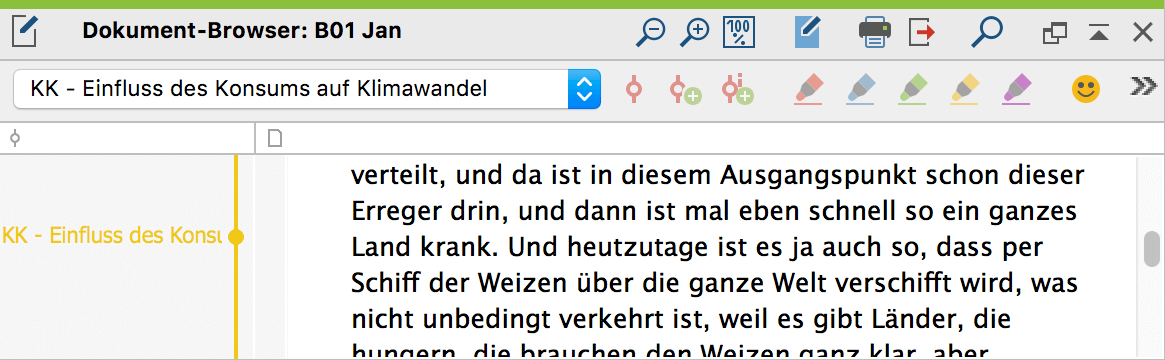 Anzeige eines Kommentars durch einen ausgefüllten Kreis Anzeige eines Kommentars durch einen ausgefüllten Kreis