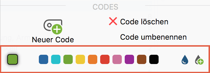 Farbe wählen im Kontextmenü für einen Code Farbe wählen im Kontextmenü für einen Code