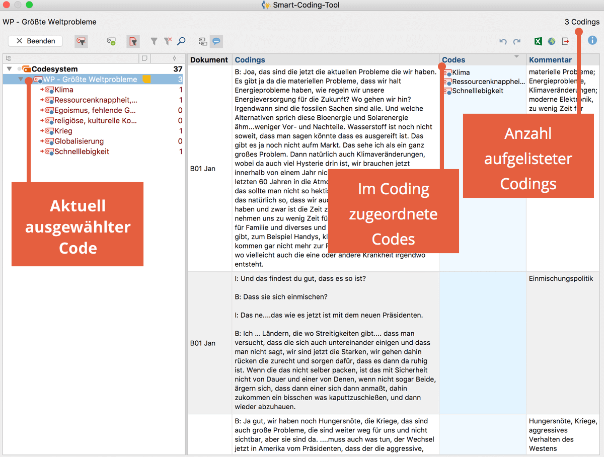 Die Arbeitsumgebung des Smart-Coding-Tools Die Arbeitsumgebung des Smart-Coding-Tools