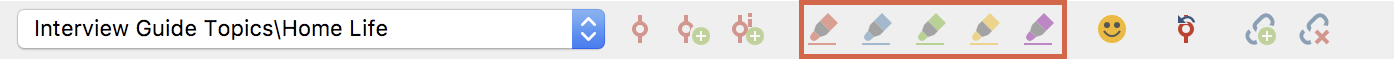 The Document Browser toolbar with five color options The Document Browser toolbar with five color options