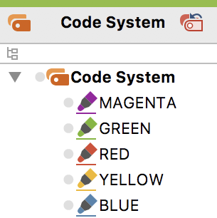 Symbol for a color code in the “Code System“ Symbol for a color code in the “Code System“
