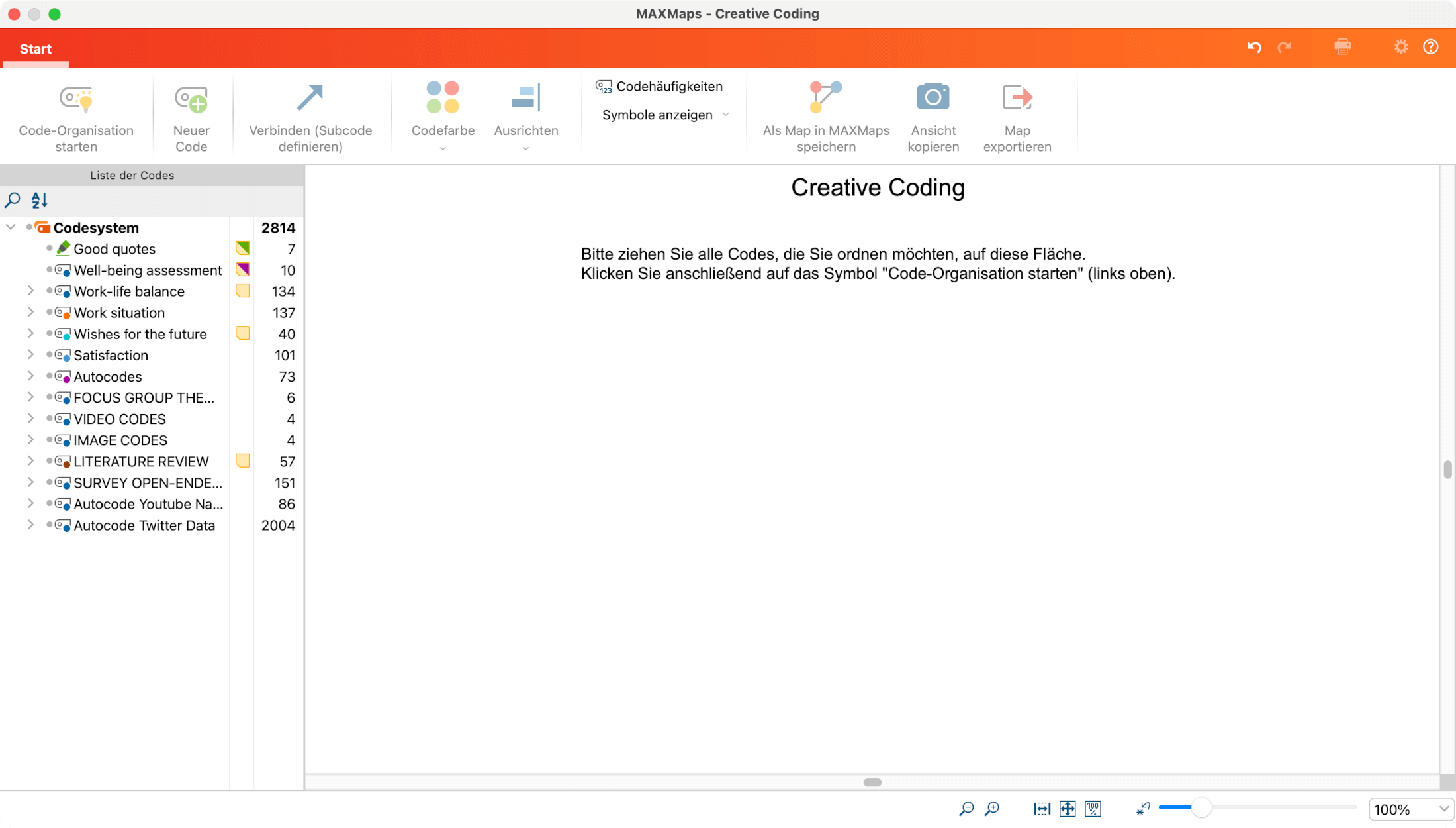 Codes auswählen für Creative Coding Codes auswählen für Creative Coding