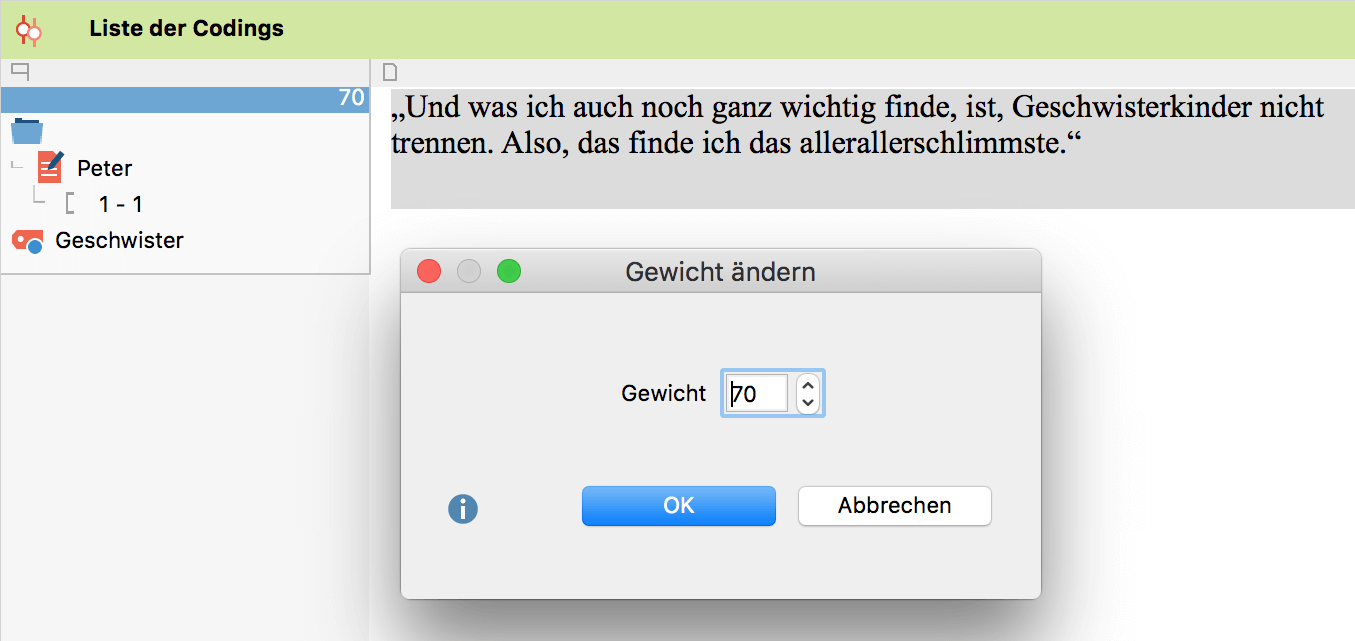 MAXQDA 12 Gewichte