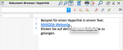 Hyperlink in einem Text Hyperlink in einem Text