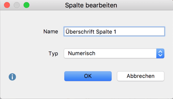 Spaltenüberschrift anpassen