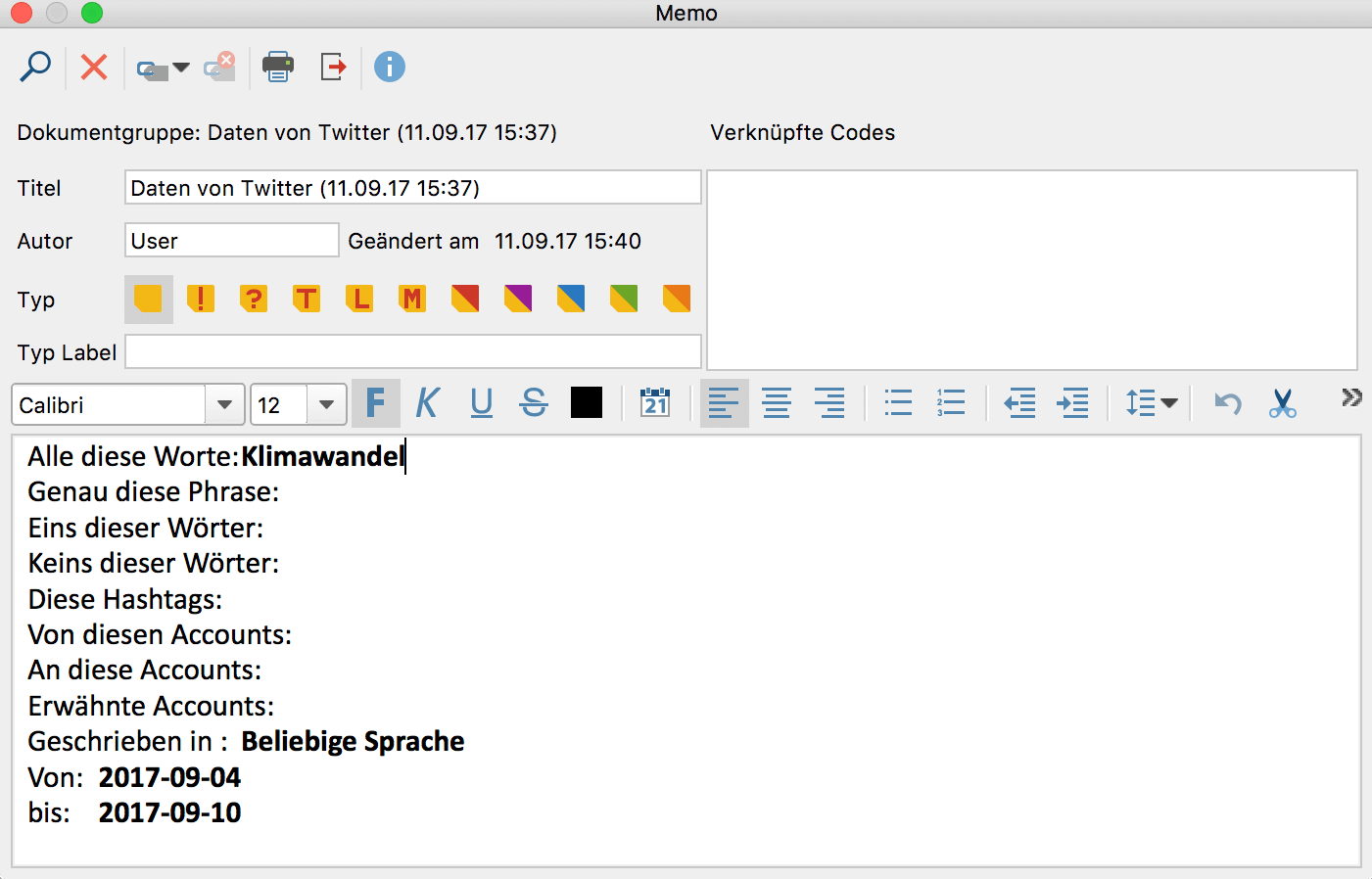 Memo des Twitterimports mit der genauen Suchanfrage Memo des Twitterimports mit der genauen Suchanfrage