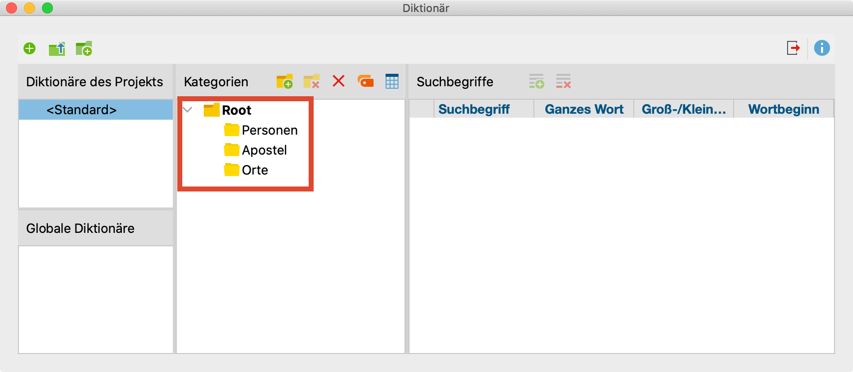 Diktionär mir den Kategorien Personen, Apostel und Orte Diktionär mir den Kategorien Personen, Apostel und Orte