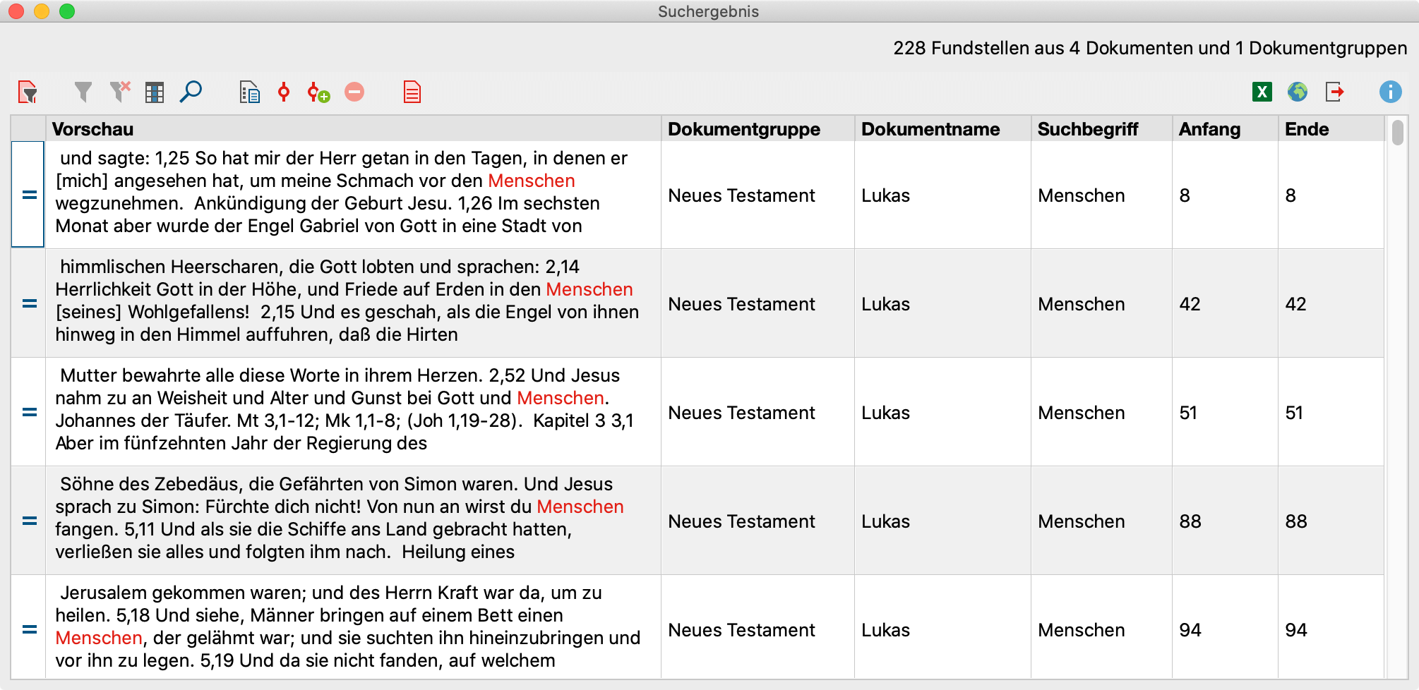 „Liste der Fundstellen“ für das Wort „Menschen“ (Groß- und Kleinschreibung unberücksichtigt) „Liste der Fundstellen“ für das Wort „Menschen“ (Groß- und Kleinschreibung unberücksichtigt)