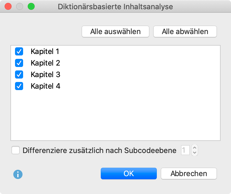 Codes auswählen für die Unterteilung von Texten in Analyseeinheiten Codes auswählen für die Unterteilung von Texten in Analyseeinheiten