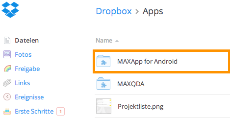 Export zu Dropbox und Import in MAXQDA
