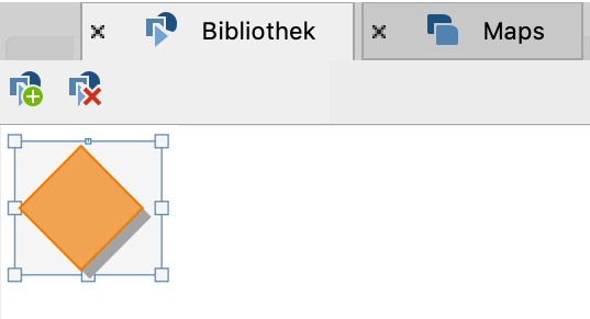 Fenster „Bibliothek“ Fenster „Bibliothek“ am Fensterrand um Objektbibliothek zu öffnen