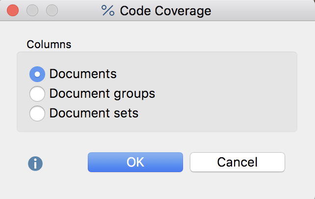 Selecting whether to compare documents, document groups or document sets Selecting whether to compare documents, document groups or document sets