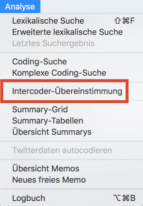 Intercoder Uebereinstimmung in MAXQDA