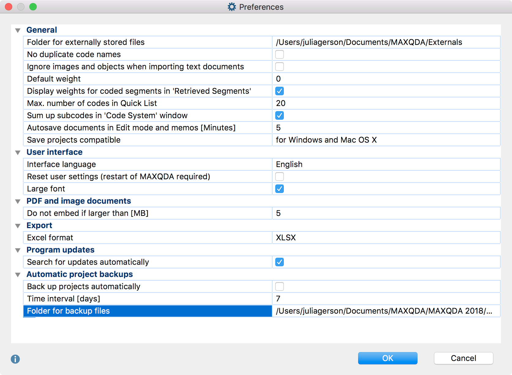 Preferences Window Preferences