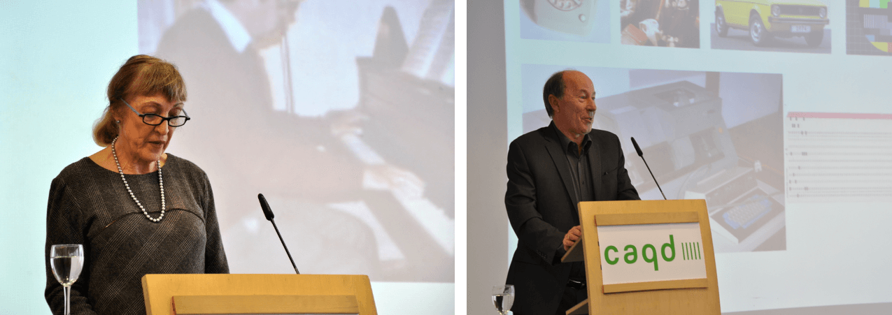Juliet Corbin and Udo Kuckartz at CAQD 2015 Juliet Corbin and Udo Kuckartz at CAQD 2015