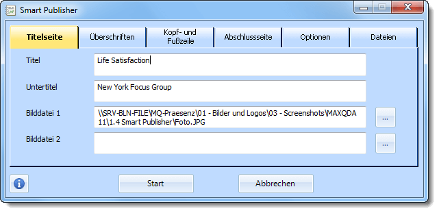 Smart Publisher - Fenster