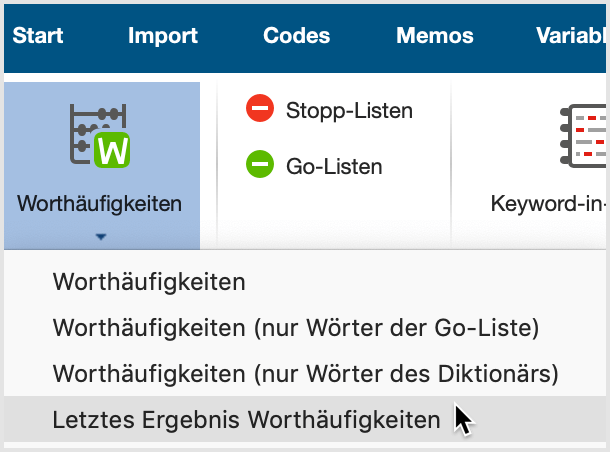 Letzte Zählerergebnisse aufrufen Letzte Zählerergebnisse aufrufen