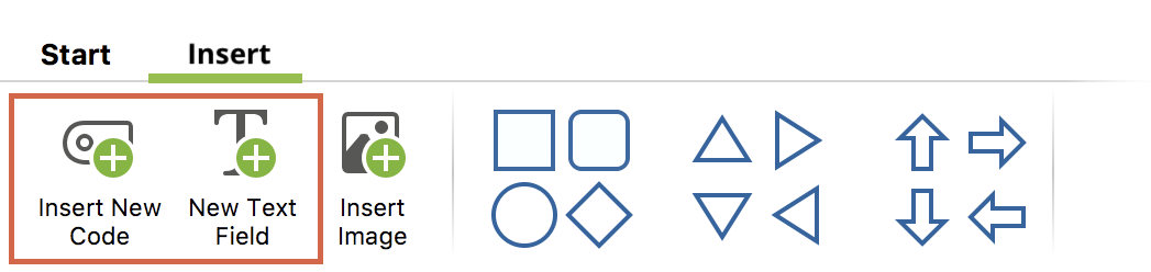 The Insert tab in the MAXMaps window The Insert tab in the MAXMaps window