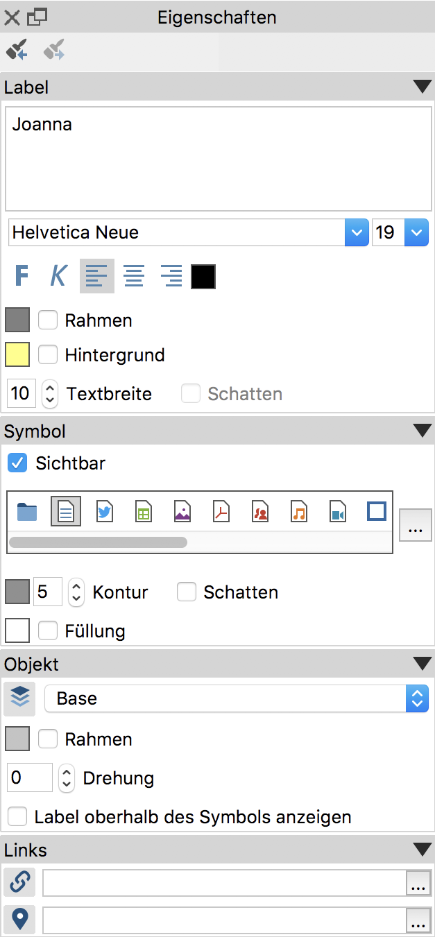 Das Fenster „Eigenschaften“ Das Fenster „Eigenschaften“