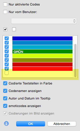 MAXQDA Farben
