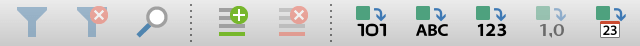 Toolbar on the top left above the Variable List Toolbar on the top left above the Variable List