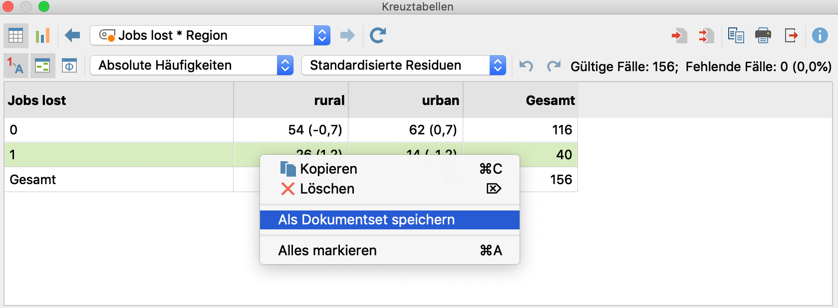 Dokumente, die beide Variablenbedingungen einer Zelle erfüllen, als Dokumentset für MAXQDA speichern Dokumente, die beide Variablenbedingungen einer Zelle erfüllen, als Dokumentset für MAXQDA speichern