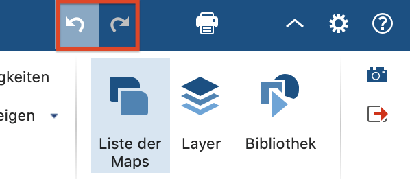 Symbole für die Rückgängig-Funktion in MAXMaps Symbole für die Rückgängig-Funktion in MAXMaps