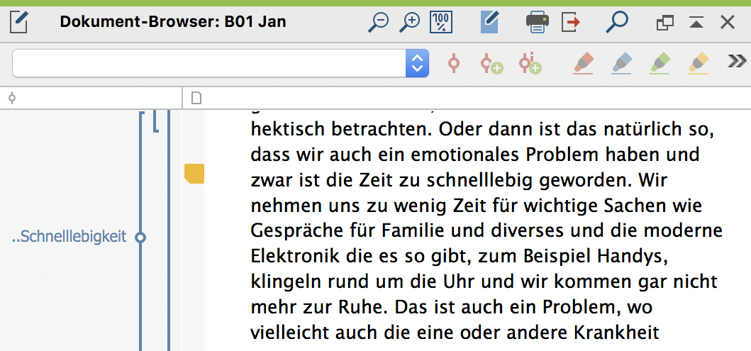 Gelbes Memo-Icon in der Memospalte Gelbes Memo-Icon in der Memospalte