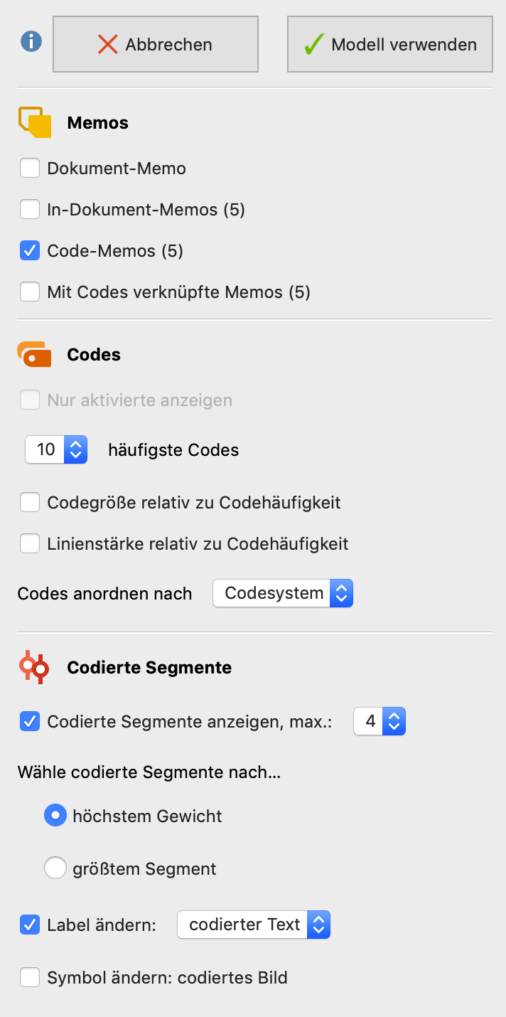 Optionen für die Gestaltung des Modells Optionen für die Gestaltung des Modells