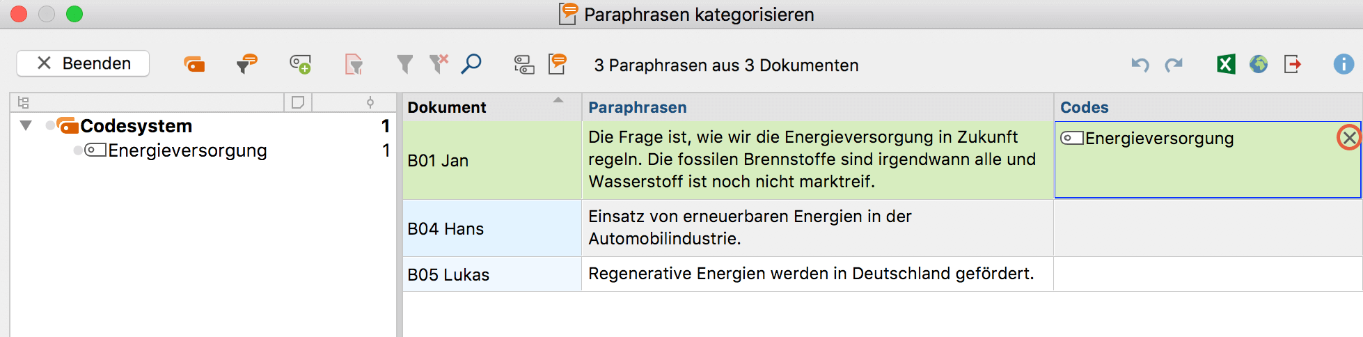 Zuordnung einer Kategorie zu einer Paraphrase wieder aufheben Zuordnung einer Kategorie zu einer Paraphrase wieder aufheben