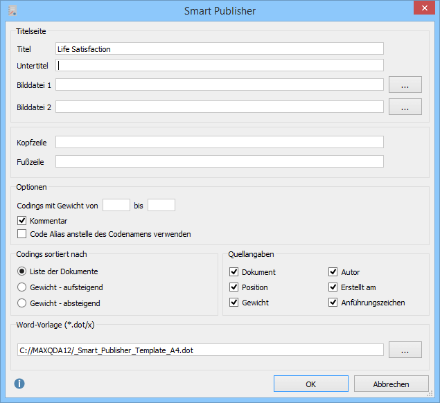 MAXQDA Smart Publisher Layout