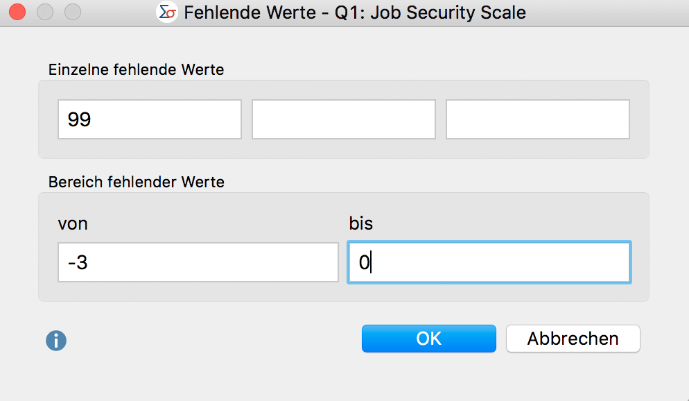 Dialog zur Eingabe fehlender Werte Dialog zur Eingabe fehlender Werte