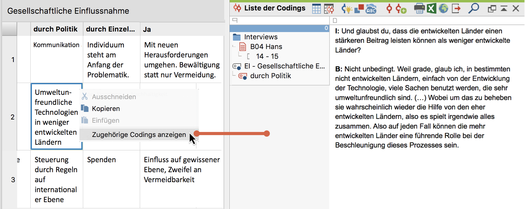 Interaktive Zellen der Summary-Tabelle Interaktive Zellen der Summary-Tabelle
